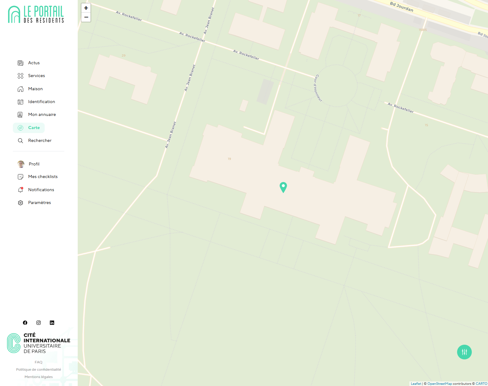 Carte Portail des résidents